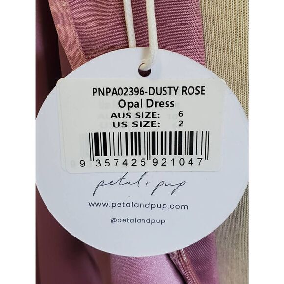 Petal and Pup Dusty Rose Opal Dress, Faux Wrap, Round Neck Short Dress, Sz. 2, N - Picture 10 of 13